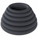 Levelz Classic Silicone Cock Ring Set Of 6 Black - versatile silicone rings in varying sizes for comfort and fit.