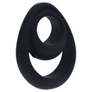 Levelz Double Ergo Silicone Cock Ring Black showcasing its smooth design and dual-action functionality.