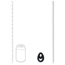 Levelz Double Ergo Silicone Cock Ring Black next to a can for size comparison, showcasing its ergonomic design.