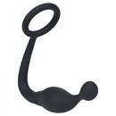 Levelz Silicone Cock Ring With Prostate Stimulator M Black designed for internal pleasure with premium silicone material.