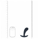 Levelz Vibrating Prostate Stimulator Anal Plug Small Black next to a soda can for size comparison.