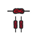 Ouch Introductory Bondage Kit 7 Red lace mask and wrist cuffs set for couples exploring sensual play.