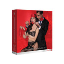 Ouch Intermediate Bondage Kit Red packaging with couple in bondage gear, exploring intimacy and restraint.