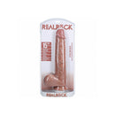 Realrock Extra Long Realistic Dildo With Balls 15 Inch Tan packaging showing the detailed design and features.