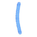 Realrock Crystal Clear Double Dong 13 inch Blue, a translucent blue double-ended dildo for versatile pleasure.