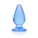 Realrock Crystal Clear Anal Plug 3.5 Inch Blue with a stylish, transparent blue design for anal play.