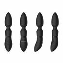 Shots Pleasure Kit 4 Interchangeable Vibrator Set Black featuring four distinct vibrator attachments in sleek black design.