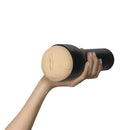 Feel Natalia Starr Stroker By Kiiroo held in hand, showcasing lifelike design and intimate detail.