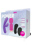 Bodywand Power Bliss Set (3 Piece) Assorted Colors packaging featuring three vibrant pleasure toys.