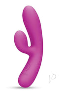 Bodywand 4Play Hoppy Feels Rechargeable Rabbit Vibrator Pink showcasing its smooth curves and dual stimulation design.