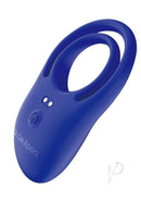 Bodywand 4Play Bonding Time Silicone Cock Ring Navy, flexible vibrating C-ring for enhanced pleasure.