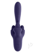 Evolved Tongue Twisted Silicone Clitoral Stimulator Purple with textured design and control buttons.