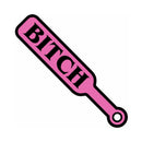 Wood Rocket Sex Toy Pin Bitch Paddle Hot Pink cheeky lapel pin design shaped like a spanking paddle.