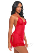 Oh La La Cheri Aliza Babydoll Small/Medium Red showcasing a flirty silhouette in a stunning shade of red.