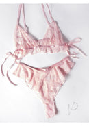 Oh La La Julienne 2 Piece Lingerie Set Large/XLarge Pink in soft pink color with delicate details.