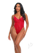 Oh La La Cheri Brielle Teddy Small/Medium Red showcasing a flattering one-piece silhouette in vibrant red.