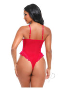Oh La La Cheri Valentine Teddy Medium Red shown from the back, featuring lace and a bold red design for a romantic look.