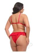Oh La La Cheri Valentine 2 Piece Lingerie Set 1X/2X Red showcasing its romantic design from the back.
