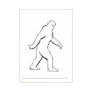 Outline drawing of a Bigfoot silhouette on a blank page for creative doodling and coloring.