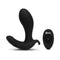 b-Vibe Expand Expanding and Vibrating Remote Control Plug Black with remote control.
