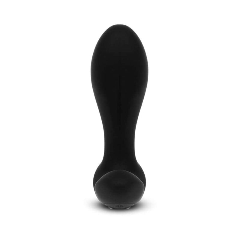 b-Vibe Expand Expanding and Vibrating Remote Control Plug Black displayed front view on a white background.