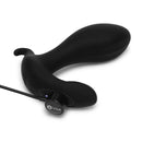 b-Vibe Expand Expanding and Vibrating Remote Control Plug Black on a white background, showcasing its sleek design.