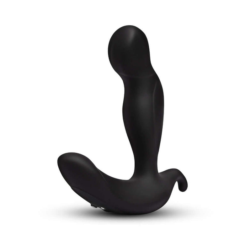 b-Vibe 360 Rotating and Vibrating Remote Control Plug Black displaying sleek body-safe silicone design