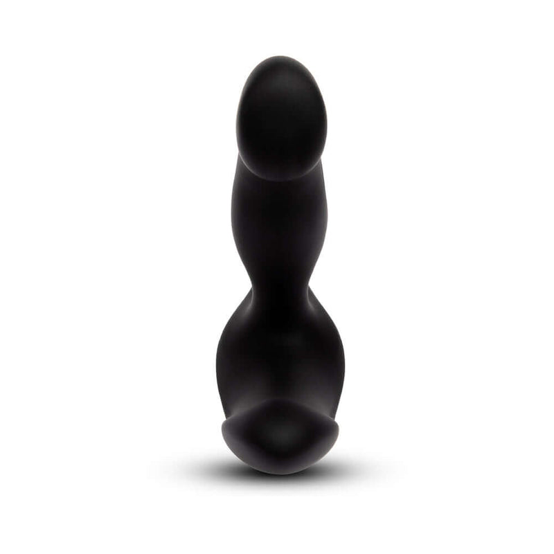 b-Vibe 360 Rotating and Vibrating Remote Control Plug Black - sleek black silicone anal plug with unique design.