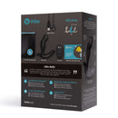 b-Vibe 360 Rotating and Vibrating Remote Control Plug Black packaging with features and size guide.