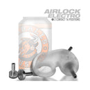 Oxballs Airlock Electro Air-lite Vented Chastity Clear Ice image featuring the chastity device and electro components.