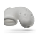 Oxballs Airlock Air-lite Vented Chastity Cage White Ice close-up showing unique design and soft silicone material.