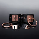 Coquette Pleasure Collection Cuffs in vegan leather with rose gold hardware, perfect for stylish restraint play.