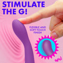 Bang G-Spot Flexible Rechargeable Silicone Vibrator Purple close-up showing flexible tip and soft-touch finish.