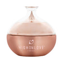 HighOnLove Canna Body Butter in an elegant glass and rose gold container, perfect for nourishing dry skin.