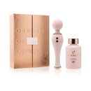 HighOnLove Objects of Luxury Gift Set featuring Sensual Massage Oil and a bedazzled silicone body wand.