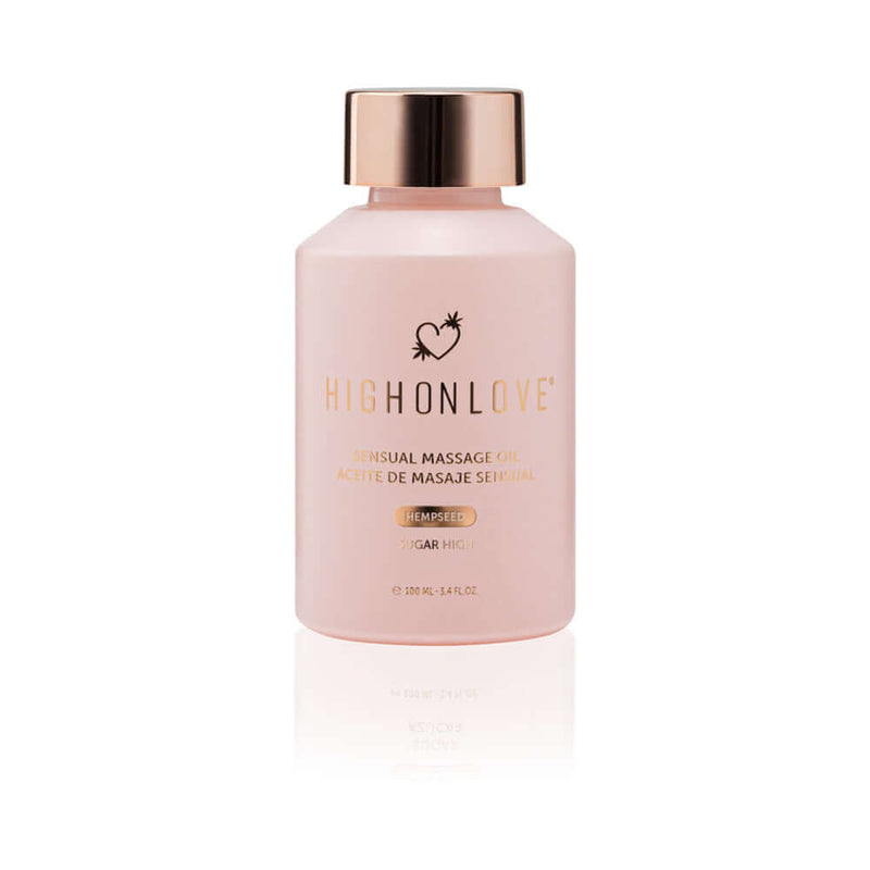 HighOnLove Objects of Luxury Gift Set featuring Sensual Massage Oil in elegant packaging.