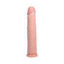 RealRock Extra Long 13 Inch Dildo Beige with realistic veins and a lifelike look, perfect for experienced users.