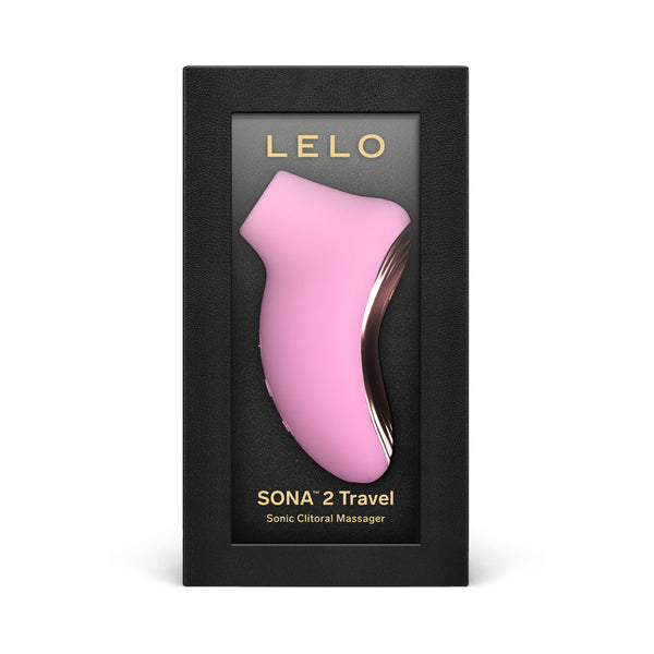 LELO SONA 2 Travel Pink Clitoral Massager in elegant packaging for discreet pleasure on-the-go.