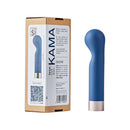 Love Not War Kama Head Vibrator Blue packaging and product showcasing its elegant design and features.