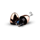 Rosy Gold Nouveau Vibrating Egg displayed with batteries, showcasing its elegant design and powerful stimulation.