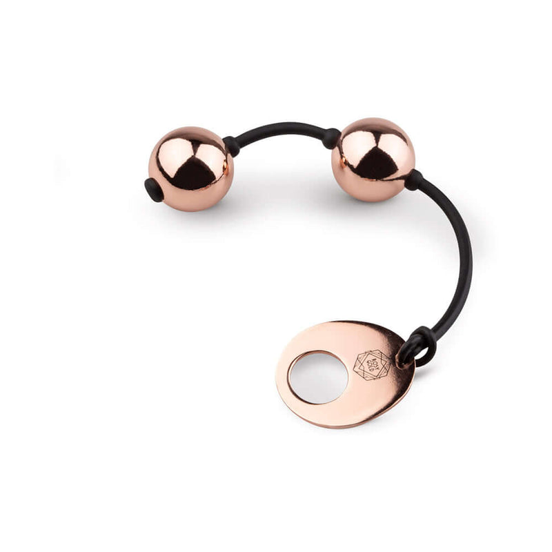 Rosy Gold Nouveau Ben Wa Balls, elegant metal kegel balls for pelvic floor strengthening and wellness.
