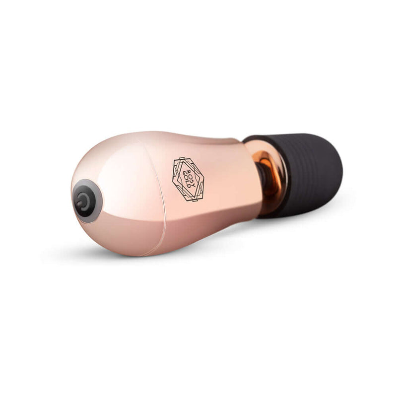 Rosy Gold Nouveau Mini Massager in a sleek design with a silky-soft silicone head and smooth ABS body.