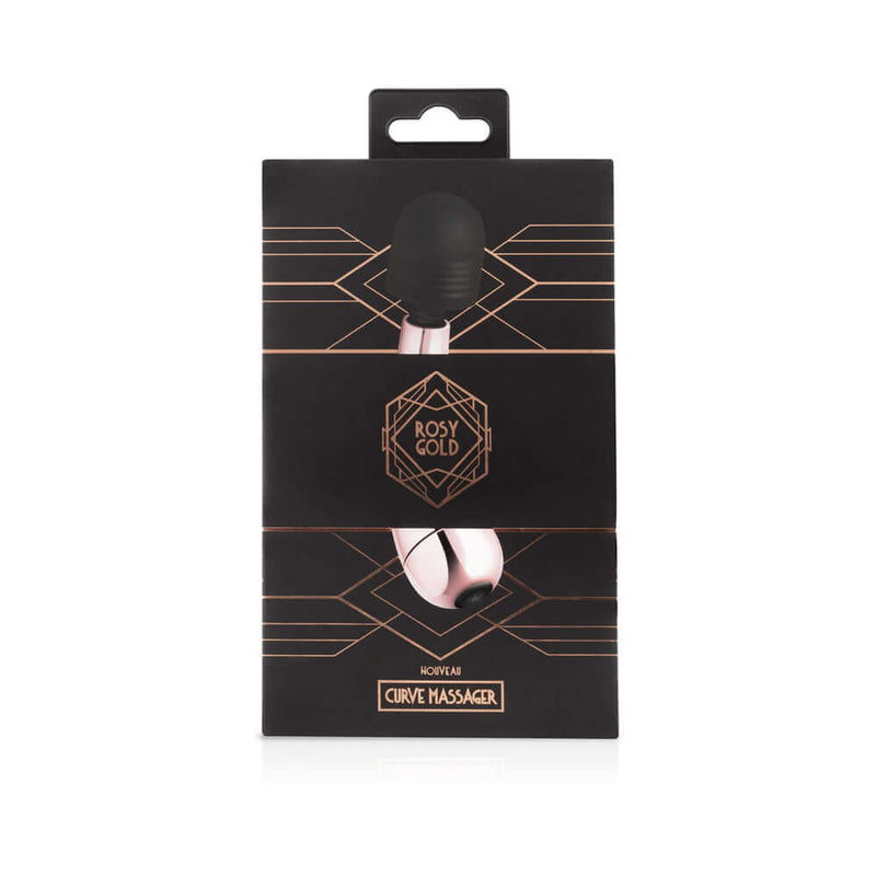 Rosy Gold Nouveau Mini Curve Massager packaging showcasing its elegant design and ergonomic features.