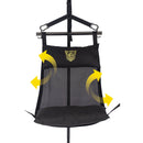 Fort Troff Hammock Hangar Sling Black showing the mesh design and support features for comfortable play.