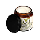 Earthly Body Miracle Oil Tea Tree Creme 4 Oz in a jar, soothing cream for minor skin irritations.
