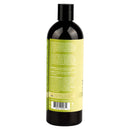 Earthly Body Miracle Oil Tea Tree Conditioner 16 Oz bottle back showing ingredients and directions for use.