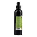 Earthly Body Miracle Oil Tea Tree Shave Cream 8 Oz in a pump bottle with detailed ingredient information.