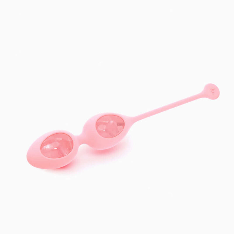 Biird Yonii 2 Piece Rose Quartz Eggs Set for pelvic floor toning and sexual health enhancement.
