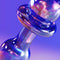 Biird Anii Glass Anal Plug Blue showcasing its elegant design and vibrant colors, highlighting the premium glass craftsmanship.