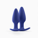 Biird Regii 2-Piece Anal Plug Set Blue showcasing two sleek, smooth silicone plugs in rich blue color.